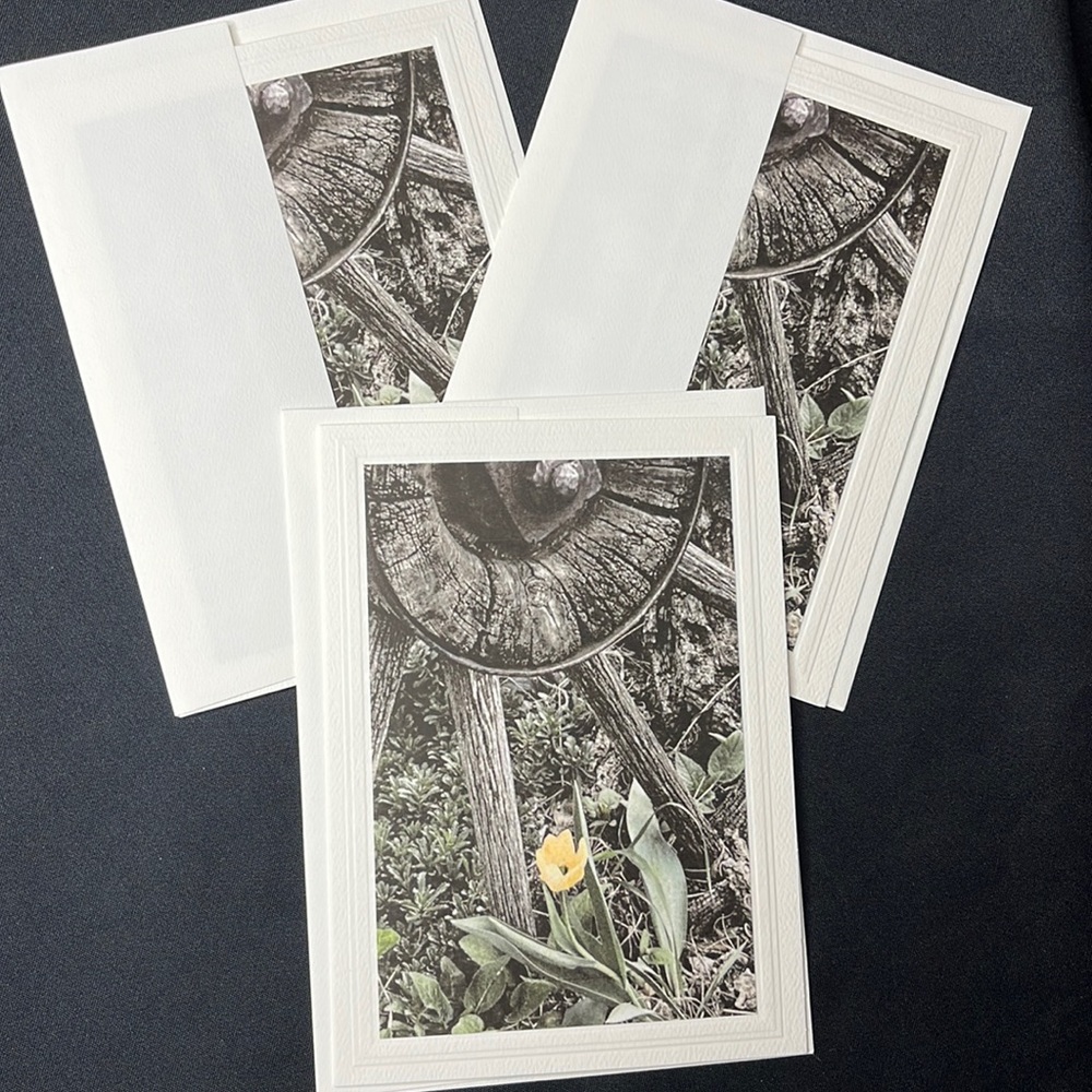Set of 3 Hand crafted greeting cards with envelopes. Blank inside